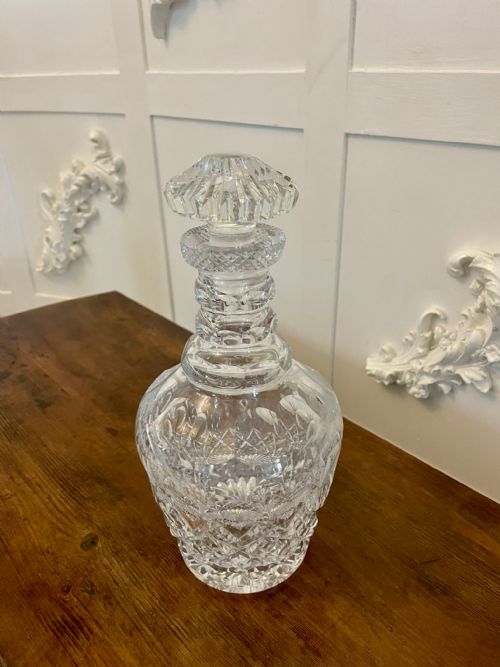 OUTSTANDING QUALITY ANTIQUE VICTORIAN CUT GLASS DECANTER - ADDITIONAL PHOTO 1