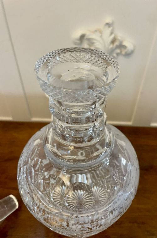 OUTSTANDING QUALITY ANTIQUE VICTORIAN CUT GLASS DECANTER - ADDITIONAL PHOTO 6