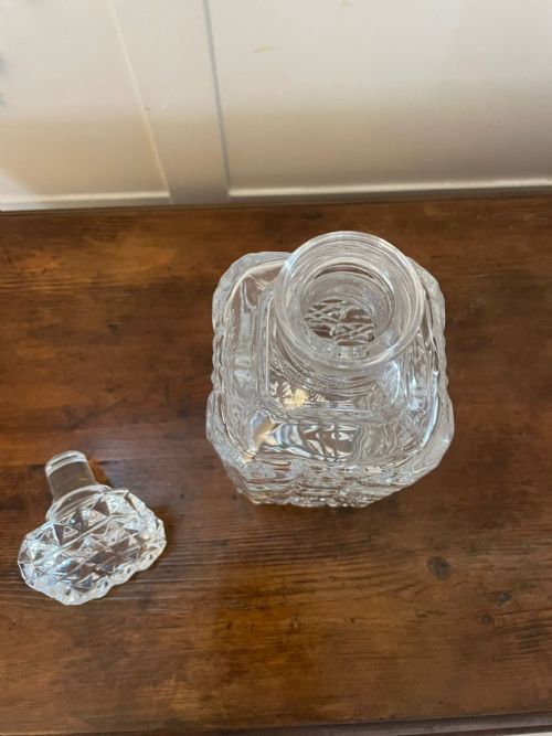 ANTIQUE EDWARDIAN QUALITY CUT GLASS DECANTER - ADDITIONAL PHOTO 1