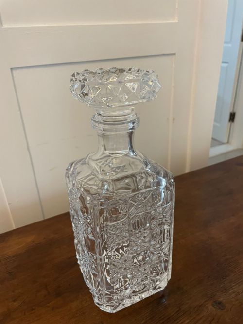 ANTIQUE EDWARDIAN QUALITY CUT GLASS DECANTER - ADDITIONAL PHOTO 3