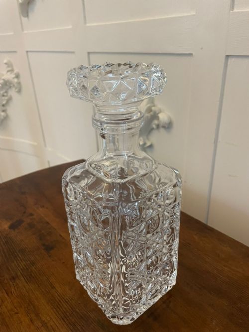 ANTIQUE EDWARDIAN QUALITY CUT GLASS DECANTER - ADDITIONAL PHOTO 5