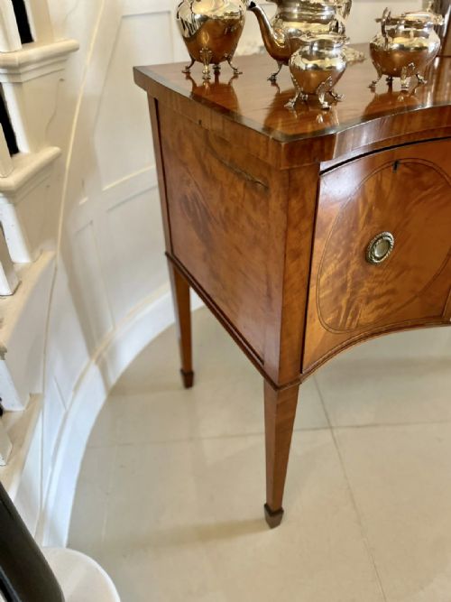 FINE QUALITY ANTIQUE VICTORIAN SATINWOOD SERPENTINE SHAPED SIDEBOARD - ADDITIONAL PHOTO 9