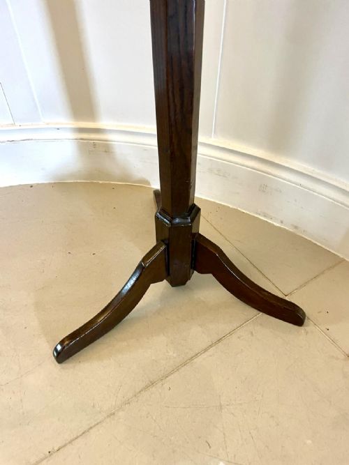UNUSUAL ANTIQUE GEORGE L QUALITY BURR OAK CANDLELAMP STAND - ADDITIONAL PHOTO 4