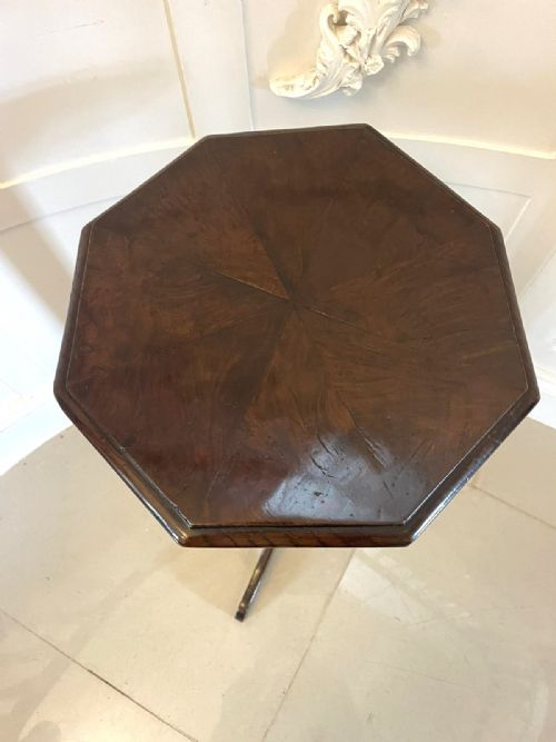 UNUSUAL ANTIQUE GEORGE L QUALITY BURR OAK CANDLELAMP STAND - ADDITIONAL PHOTO 6