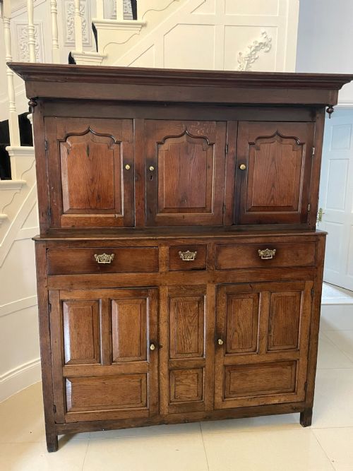 Antique 17th Century Large Welsh Quality Oak Deuddarn Cupboard