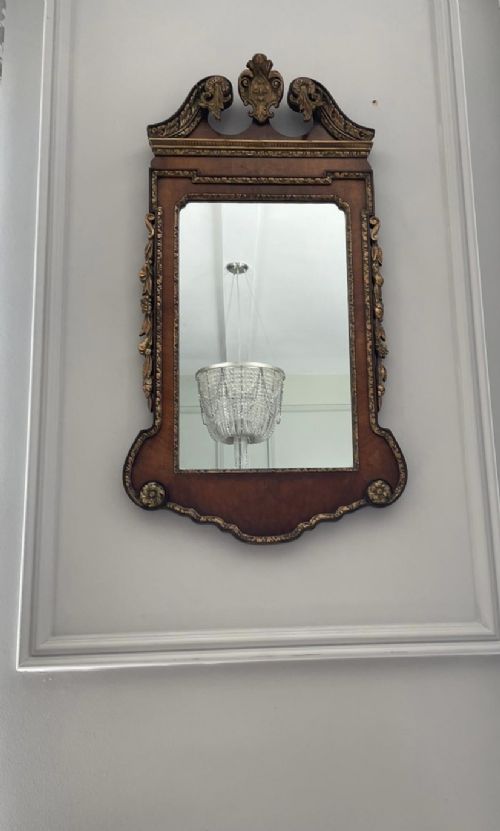 Fine Antique Carved Walnut and Gilt Decoration Mirror
