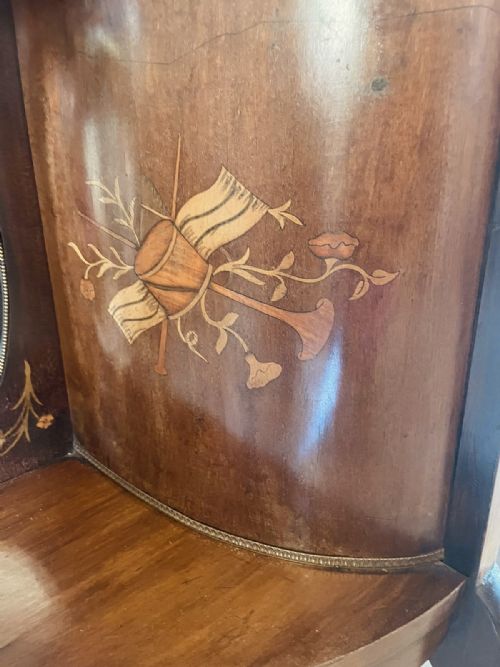 ANTIQUE VICTORIAN QUALITY MARQUETRY INLAID MAHOGANY DISPLAY CABINET - ADDITIONAL PHOTO 11