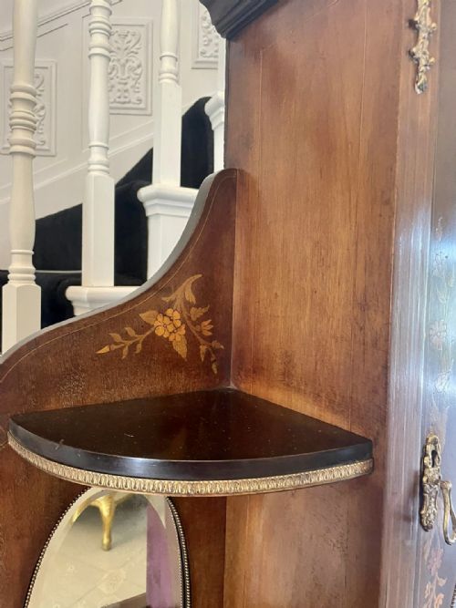 ANTIQUE VICTORIAN QUALITY MARQUETRY INLAID MAHOGANY DISPLAY CABINET - ADDITIONAL PHOTO 19