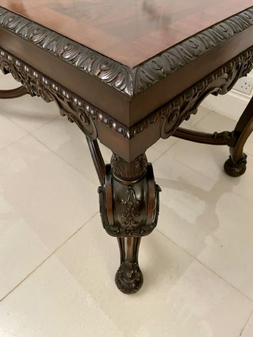 OUTSTANDING QUALITY ANTIQUE EDWARDIAN FREESTANDING CARVED MAHOGANY CENTRE TABLE - ADDITIONAL PHOTO 7