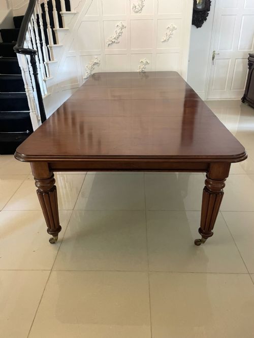 Antique Victorian Quality Mahogany 14 Seater Extending Dining Table 74.5 X 130 X 302 Cm