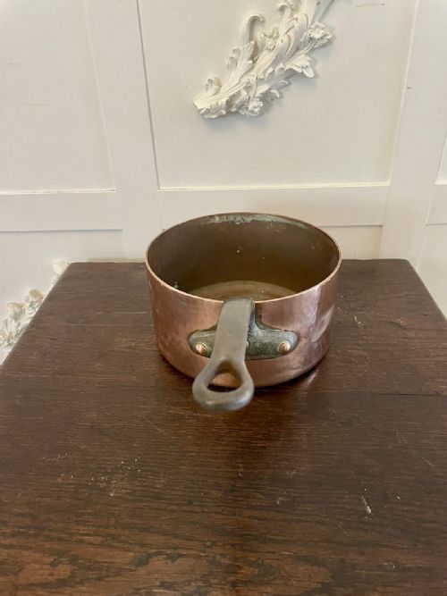 ANTIQUE 19TH CENTURY FRENCH SET OF FOUR COPPER PANS - ADDITIONAL PHOTO 4