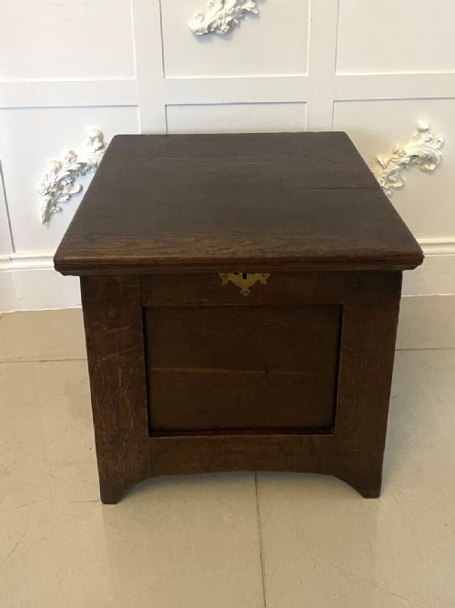 Rare Small 17th Century Antique William and Mary Quality Oak Coffer