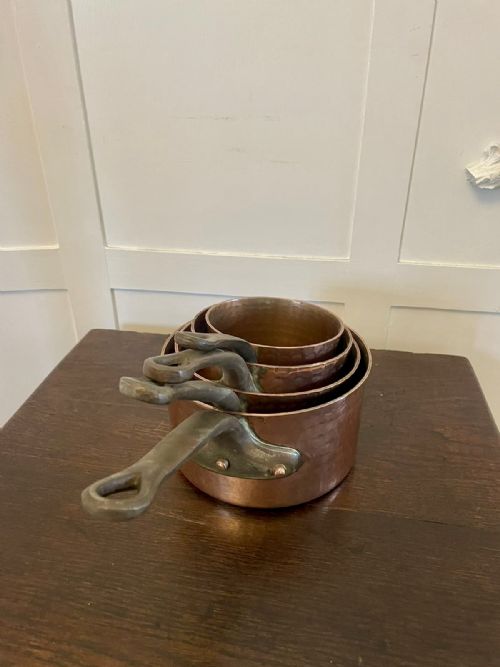 ANTIQUE GEORGE III SET OF FOUR COPPER PANS - ADDITIONAL PHOTO 4