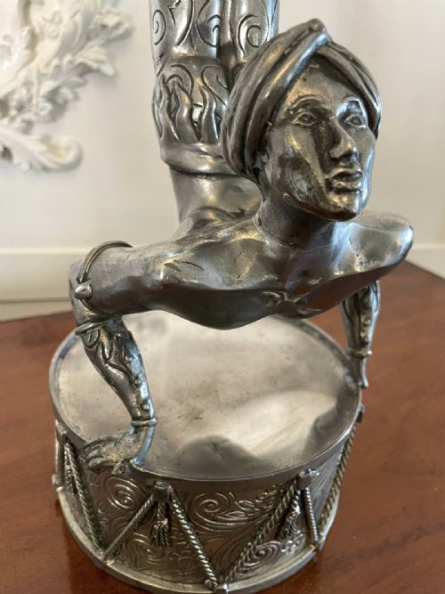UNUSUAL PAIR OF ANTIQUE QUALITY ART DECO SILVER PLATED CANDLESTICKS - ADDITIONAL PHOTO 2