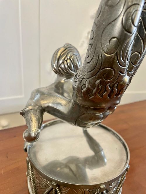 UNUSUAL PAIR OF ANTIQUE QUALITY ART DECO SILVER PLATED CANDLESTICKS - ADDITIONAL PHOTO 6