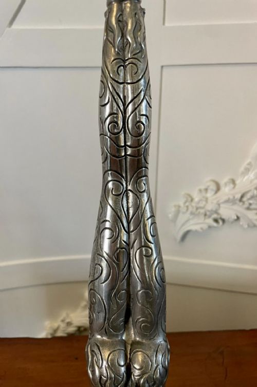 UNUSUAL PAIR OF ANTIQUE QUALITY ART DECO SILVER PLATED CANDLESTICKS - ADDITIONAL PHOTO 12