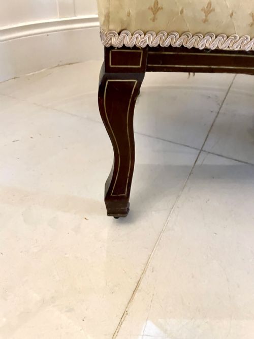 ANTIQUE VICTORIAN QUALITY INLAID MAHOGANY SETTEE - ADDITIONAL PHOTO 10