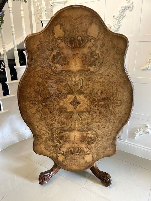 Outstanding Quality Antique Victorian Large Carved Burr Walnut Centre Table