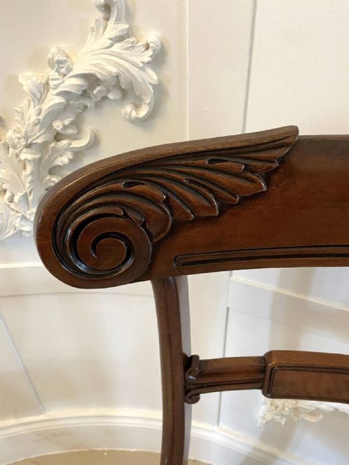 SET OF 4 ANTIQUE REGENCY QUALITY MAHOGANY DINING CHAIRS - ADDITIONAL PHOTO 5