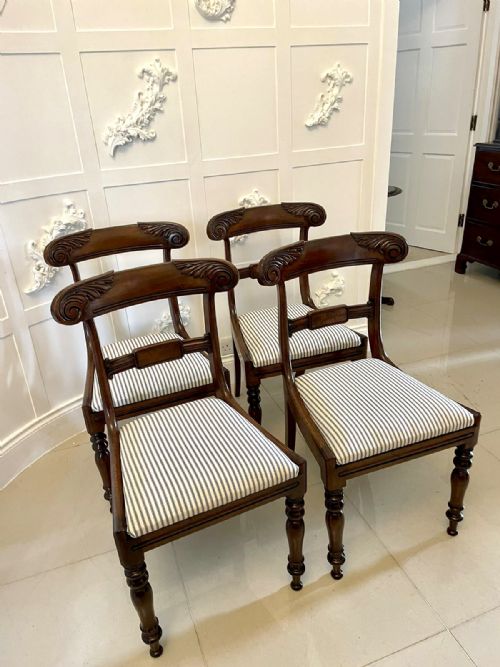 SET OF 4 ANTIQUE REGENCY QUALITY MAHOGANY DINING CHAIRS - ADDITIONAL PHOTO 11
