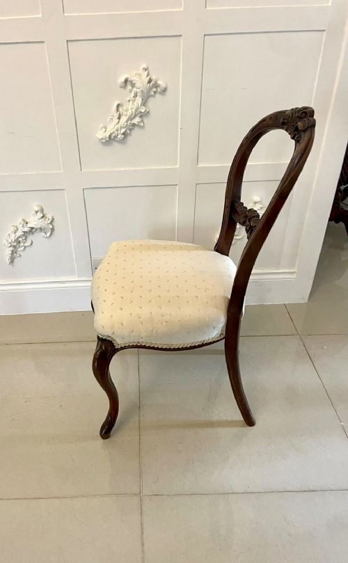 fig 1. Set of 6 Antique Victorian Quality Carved Walnut Dining Chairs 