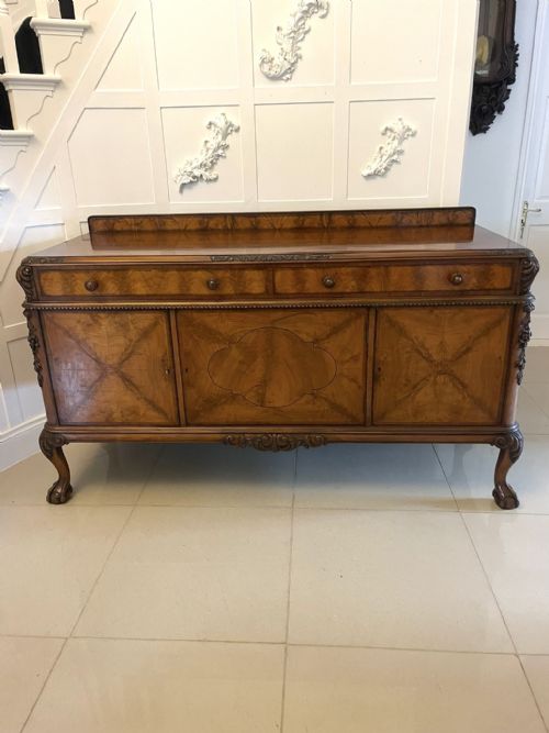 Superb Quality Antique Carved Burr Walnut Sideboard by Maple and Co.