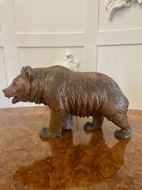 Large Antique 19th Century Quality Carved Black Forest Bear