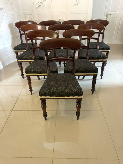 ANTIQUE VICTORIAN SET OF 10 QUALITY MAHOGANY DINING CHAIRS - ADDITIONAL PHOTO 1
