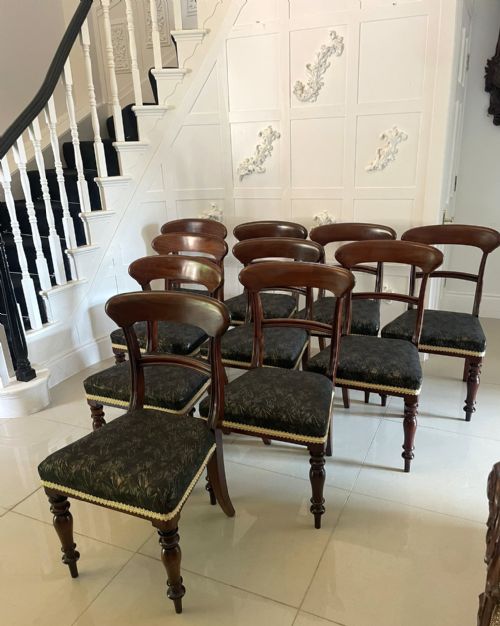 ANTIQUE VICTORIAN SET OF 10 QUALITY MAHOGANY DINING CHAIRS - ADDITIONAL PHOTO 2