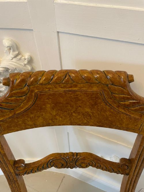 fig 1. Unusual Set of 8 Quality Antique Decorated Faux Birds Eye Maple Dining Chairs 