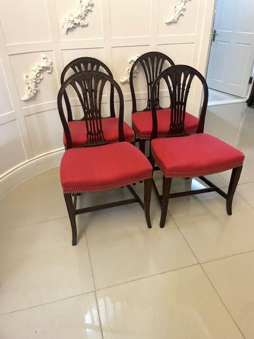 OUTSTANDING QUALITY SET OF 4 ANTIQUE VICTORIAN CARVED MAHOGANY DINING CHAIRS - ADDITIONAL PHOTO 9