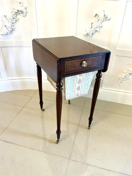 Fine Quality Antique Regency Freestanding Sewing Table
