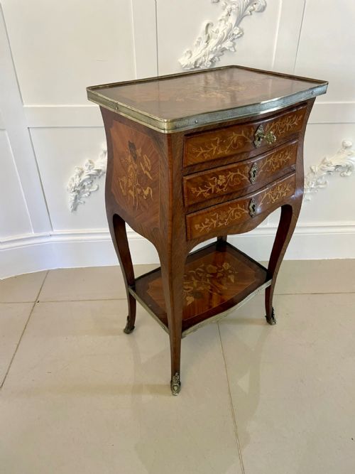 Antique Victorian Freestanding Quality Marquetry Inlaid Kingwood Chest of Drawers