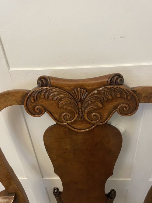 OUTSTANDING QUALITY SET OF 12 ANTIQUE VICTORIAN BURR WALNUT DINING CHAIRS - ADDITIONAL PHOTO 8