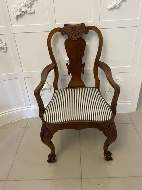 OUTSTANDING QUALITY SET OF 12 ANTIQUE VICTORIAN BURR WALNUT DINING CHAIRS - ADDITIONAL PHOTO 9