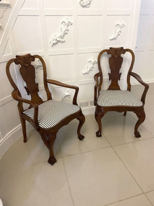 OUTSTANDING QUALITY SET OF 12 ANTIQUE VICTORIAN BURR WALNUT DINING CHAIRS - ADDITIONAL PHOTO 10
