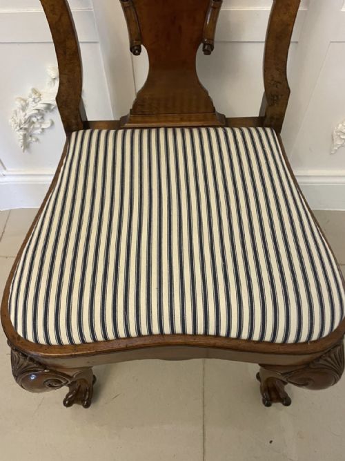 OUTSTANDING QUALITY SET OF 12 ANTIQUE VICTORIAN BURR WALNUT DINING CHAIRS - ADDITIONAL PHOTO 15