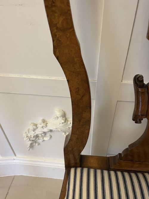 OUTSTANDING QUALITY SET OF 12 ANTIQUE VICTORIAN BURR WALNUT DINING CHAIRS - ADDITIONAL PHOTO 16