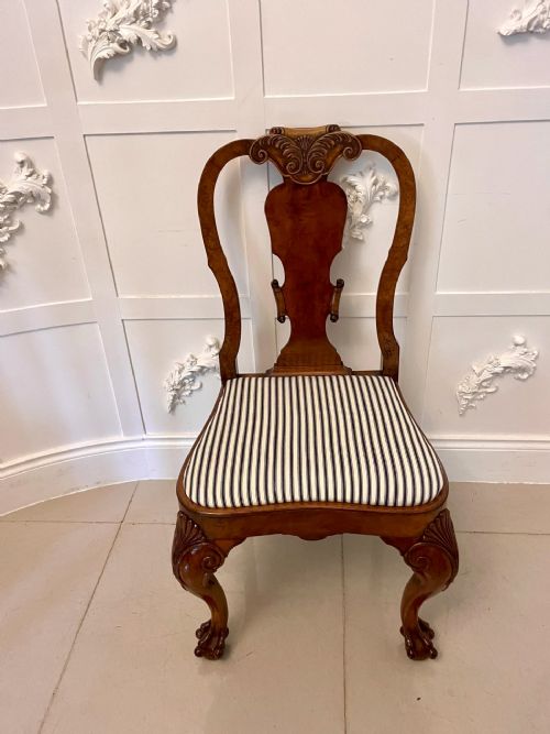 OUTSTANDING QUALITY SET OF 12 ANTIQUE VICTORIAN BURR WALNUT DINING CHAIRS - ADDITIONAL PHOTO 22