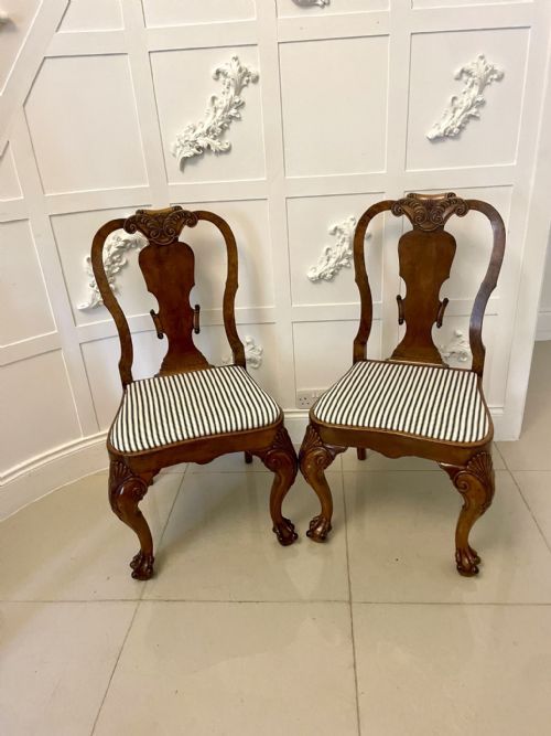 OUTSTANDING QUALITY SET OF 12 ANTIQUE VICTORIAN BURR WALNUT DINING CHAIRS - ADDITIONAL PHOTO 24