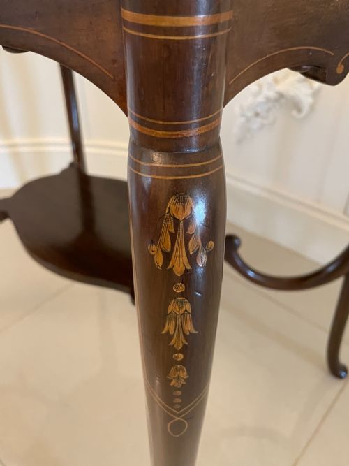 SUPERB QUALITY ANTIQUE VICTORIAN MAHOGANY INLAID SHAPED CENTRE TABLE - ADDITIONAL PHOTO 6
