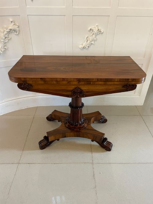 Antique Victorian Quality Carved Rosewood Card/console Table