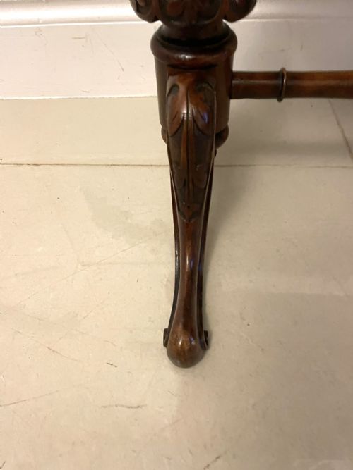 ANTIQUE VICTORIAN QUALITY BURR WALNUT FREESTANDING SEWINGLAMP TABLE - ADDITIONAL PHOTO 13