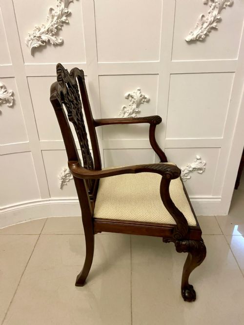 OUTSTANDING QUALITY ANTIQUE VICTORIAN CARVED MAHOGANY DESK CHAIR - ADDITIONAL PHOTO 1