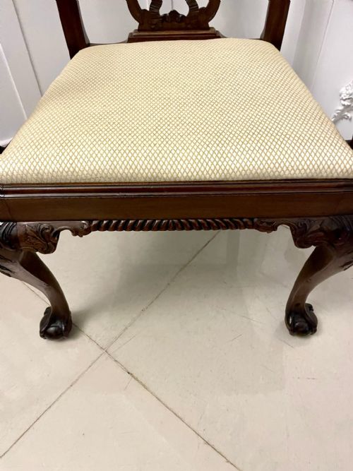 OUTSTANDING QUALITY ANTIQUE VICTORIAN CARVED MAHOGANY DESK CHAIR - ADDITIONAL PHOTO 2