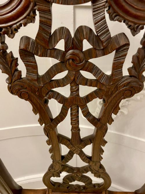 OUTSTANDING QUALITY ANTIQUE VICTORIAN CARVED MAHOGANY DESK CHAIR - ADDITIONAL PHOTO 8
