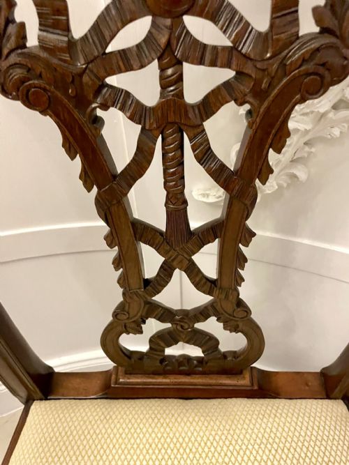 OUTSTANDING QUALITY ANTIQUE VICTORIAN CARVED MAHOGANY DESK CHAIR - ADDITIONAL PHOTO 9