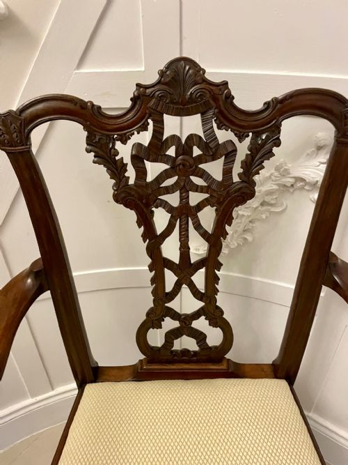 OUTSTANDING QUALITY ANTIQUE VICTORIAN CARVED MAHOGANY DESK CHAIR - ADDITIONAL PHOTO 12