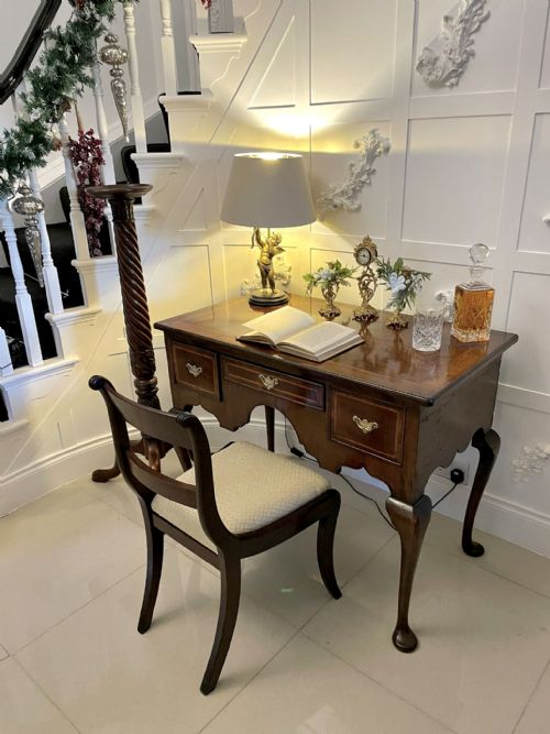 LARGE ANTIQUE QUEEN ANNE QUALITY WALNUT LOWBOY - ADDITIONAL PHOTO 2