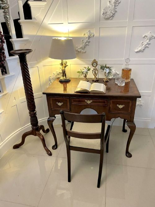 LARGE ANTIQUE QUEEN ANNE QUALITY WALNUT LOWBOY - ADDITIONAL PHOTO 3